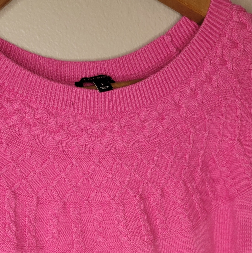 Talbott Pink Cable Knit Sweater - image 3